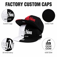 Gorras Snapback Personalizadas Zomay Nova al por Mayor, Gorras de 6 Paneles con Visera Plana, Bordado 3D en Relieve, Color Combinado, Estilo Urbano, Fábrica OEM