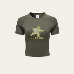 Verano americano hombro positivo <span class=keywords><strong>Spice</strong></span> Girls camiseta mujer manga corta nueva fruta estampado Slim Top - Product Image 5
