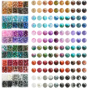 8MM cristal strass Nature pierre verre Spot perles boîte ensemble perles en vrac pour Bracelets bricolage fabrication de bijoux couture accessoires