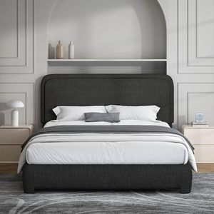 <span class=keywords><strong>Letto</strong></span> Matrimoniale Moderno Regolabile con Testiera Imbottita in Velluto, Angoli Arrotondati, Senza Necessità di Rete a Doghe, Facile da Montare - Product Image 6