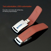 Clé USB personnalisée en cuir avec logo en relief avec porte-clés boîtier en PU marron noir blanc bleu clé USB 32 Go 64 Go 128 Go