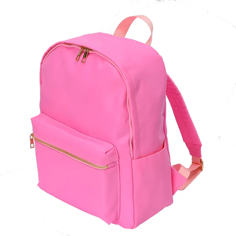 Sun Clover In Stock 13 Inch and 15 Inch Nylon School Bag Backpack With Glitter Varsity Letters Patches