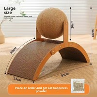 Griffoir pour chat surdimensionné en forme de grande roue verticale en bois et sisal, résistant à l'usure, anti-stress, style mignon, jouet pour chaton