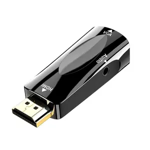 Gold-Plated Hdmi Male to VGA Female Adapter with DC 5V Hdmi to Vga Converter Adapter 1080P HD Hdmi to Vga for PC Laptop Monitor