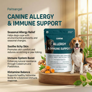 Complément alimentaire pour animaux de compagnie, postbiotiques au colostrum personnalisés, pour les démangeaisons cutanées, les allergies saisonnières, en sachets, marque privée, soulagement des allergies chez les chiens, immunité, friandises molles - Product Image 1