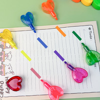 Mini surligneurs obliques colorés et créatifs, mignons, pour enfants, en forme de cœur, pour carnet, marqueurs clés, encre à base d'eau