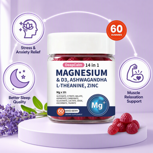 Suplementos Nutricionales de Alta Calidad OEM, Gomitas de <span class=keywords><strong>Magnesio</strong></span> 14 en 1 con Ashwagandha, Vitamina D3, <span class=keywords><strong>Zinc</strong></span>, L-teanina, Sin Azúcar - Product Image 3