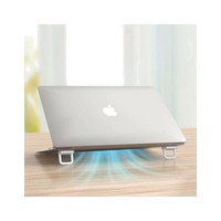 Support d'ordinateur portable invisible en plastique, adhésif et pliable, support de rehaussement pour ordinateur portable, à coller et décoller, à un seul niveau, pour bureau