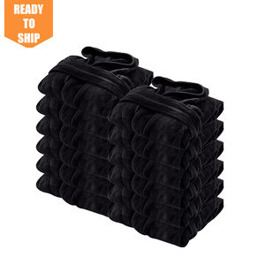 12 Stück Pack Super Soft Plüsch Bademantel Polyester Herren Kapuze Fleece Robe Schwarz Atmungsaktive Unisex XL Nachtwäsche für Hotel Spa - Product Image 1