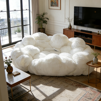 Canapé nuage en velours Teddy moderne, fauteuil pouf surdimensionné en forme de guimauve, fauteuil confortable en fausse fourrure de luxe, meubles de salon