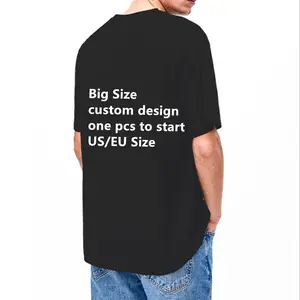 เสื้อยืดสำหรับผู้ชายขนาดใหญ่พิเศษผ้าคอตตอนเกรดพิเศษพิมพ์ลายสกรีนได้ตามต้องการ