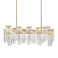 Lustre linéaire moderne personnalisé style cascade en cristal, suspension artistique Art Déco créative pour salle à manger, chambre, villa