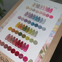 Vernis à ongles gel diamanté scintillant 32 couleurs, effet réfléchissant, pour nail art DIY