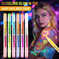 Marqueurs double-tête 12 couleurs pour usage quotidien, s'encre sans dégager de trace, séchage rapide, imprimés UV, pointe souple pour peinture corporelle