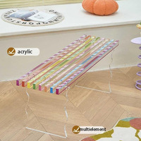 Nouveau Banc Arc-en-ciel Créatif et Moderne en Acrylique, Convertible, pour Entrée, Chaise à Chaussures, Chaise de Salle à Manger - Fabricant