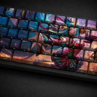 Custom LOL Firecracker Seraphine 68-Key Side-Printed PBT Dye-Sublimation OEM Profile Keycap Set for Mechanical Gaming Keyboard