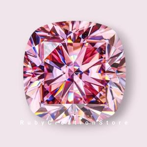 High Quality Pink Cushion Cut <b>Moissanite</b> <b>Loose</b> Stone VVS1 Clarity Gemstone Excellent Cut for Jewelry Making All Sizes - Product Image 4