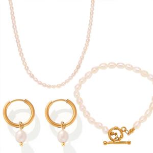 Collier en or luxueux anti-ternissement 18 carats en acier inoxydable véritable avec perle d'eau douce, coffret cadeau pour femmes et filles - Product Image 5