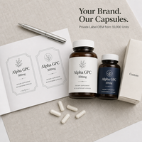 Cápsulas de Alpha GPC 500mg OEM Marca Privada Suplemento Nootrópico para la Salud Cerebral, Memoria y Concentración con Certificación ISO