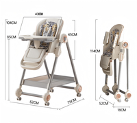 Ensemble de chaise haute multifonctionnelle 3-en-1 luxueuse pour bébé de 0 à 12 mois, siège balançoire pliable avec matériau PP, à commande manuelle