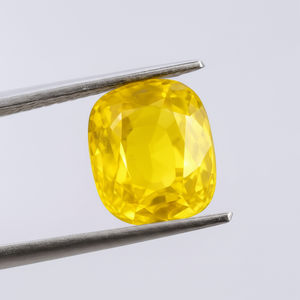 พลอยแซฟไฟร์สีเหลืองธรรมชาติทรงวงรีตัดหลวมสำหรับการทำเครื่องประดับที่ดี - Product Image 1