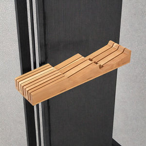 Wood Drawer <b>Knife</b> Organizer Holds 3 <b>Long</b> & 4 Short Blades Down <b>Knives</b> Block Only Product Category-Blocks & Roll Bags - Product Image 3