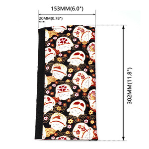 Coussin de ceinture de sécurité de voiture style japonais motif chat porte-bonheur en polyester 153x302mm design dessin animé pour ceintures de sécurité auto - Product Image 1