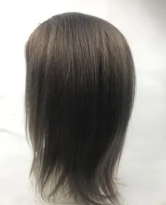 Nicht chirurgische Haar transplantationen vor gezupft natürlichen Haaransatz 14 Zoll dunkelbraunes menschliches Haar volle Spitze Perücken mit versteckten Knoten