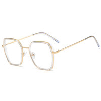 Nuevo Retro cuadrado enmarcado arte lente plana anteojos moda MARCO DE Metal masculino y femenino Anti luz azul gafas