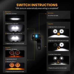 Feu auxiliaire LED 5 pouces 20000LM 86W (faisceau bas) 111W (faisceau haut) étanche IP67 avec DRL ambre pour <span class=keywords><strong>moto</strong></span> tout-terrain et aventure - Product Image 4