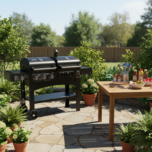 Black Gas &amp; Charcoal Combo Grill, Deluxe, Heavy Duty <strong>BBQ</strong>, Outdoor Cooking, Backyard <strong>BBQ</strong> - Product Image 4