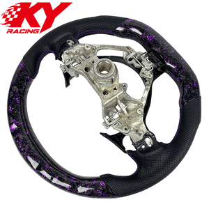 Volante personalizado de fibra de carbono forjado en color púrpura con cuero y LED RPM, compatible con Toyota 86 GT86 GR86 Subaru BRZ 2017-2026 - Product Image 3