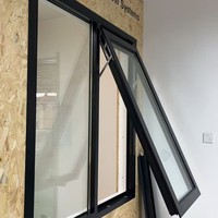 Ventana Abatible de Apertura Exterior con Aislamiento Acústico, Diseño Posmoderno, Marco de Aleación de Aluminio