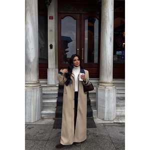 Manteau Trench Vintage pour Femme Aldabella, Long, en Cuir, Doublure Coton, Boutons, Grande Taille, Tricoté pour l'Automne/Hiver, Personnalisable - Product Image 1