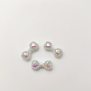 Double-Sided Alloy Heart Rhinestone <b>Bow</b> Pendant For Necklace Making DIY Jewelry Accessory - Product Image 4