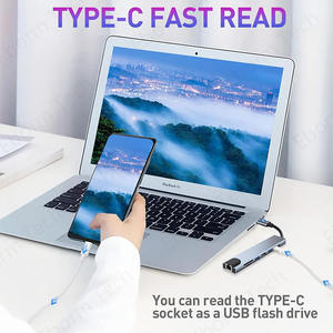 <span class=keywords><strong>Adaptateur</strong></span> 8 en 1 HUB Type C avec 4K HD-MI 8 ports pour ordinateurs portables <span class=keywords><strong>Mac</strong></span>-<span class=keywords><strong>Book</strong></span> Pro/<span class=keywords><strong>Air</strong></span> USB C - Product Image 5