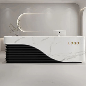 Modern Front Counter <strong>Reception</strong> <strong>Desk</strong> for Sport Centers Beauty Salons Hotels Hospitals Malls Wood Design - Product Image 3