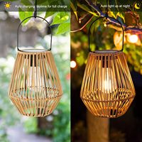 Lanternes solaires extérieures étanches suspendues lumières solaires décoration pour jardin cour patio porche arbres pelouse voie