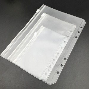 A6 A5 A4 A7 multi-usage <span class=keywords><strong>Doc</strong></span> perforé classeur étui de poche 6 trous glissière fermeture éclair anneau lâche feuille sacs PVC fermeture éclair organiser dossier - Product Image 6