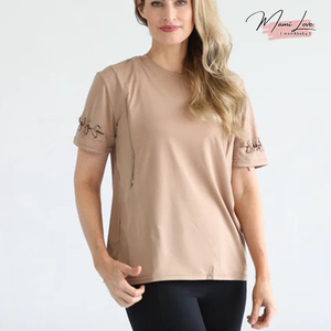 T-shirt d'allaitement décontracté à manches croisées, haut d'allaitement doux en Spandex/Coton, tee-shirt de maternité respirant pour usage quotidien - Product Image 1