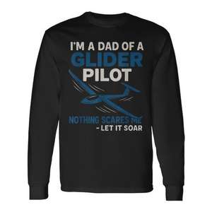Camiseta de manga larga con diseño de avión en vuelo para papá orgulloso de un piloto de planeador - Product Image 1