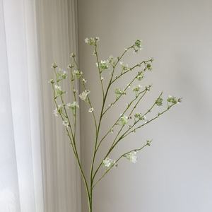 Fleur artificielle Junheyuan Spiraea, branche unique, blanche et rose, pour la décoration intérieure et les arrangements floraux - Product Image 1