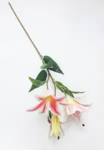 Atacado lindas flores artificiais de lírio real toque para decoração de casamento em casa e feriados