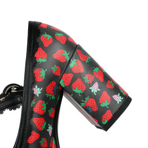 <strong>3D</strong> <strong>Print</strong> PU Mary Jane Shoes for Women Red Designer <strong>Heels</strong> &amp; Flats for School &amp; College, Comfortable &amp; Stylish Pumps - Product Image 6