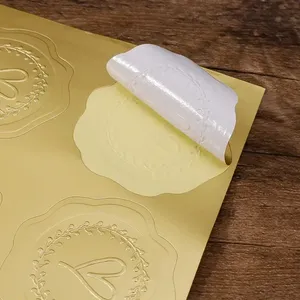 Bền 25/100pcs vàng dập nổi trái tim Sticker Cảm ơn bạn Phong Bì niêm phong sticker cho đám cưới Thiệp mời món quà giáng sinh - Product Image 4