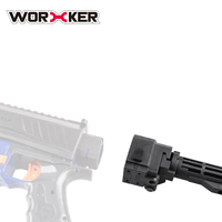 Culata de Plástico Plegable y Ajustable Worker con Tubo Amortiguador y Tapa para Lanzadores Nerf Elite Series y Worker