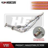 Pour VW Volkswagen Passat R36 B6 3.6 V6 : Downpipe haute performance Plug and Play, polissage pour un son d'échappement amélioré et fluide