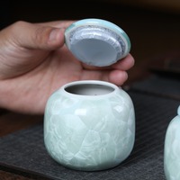 Pot cosmétique en céramique de luxe bleu vif, cadeau promotionnel