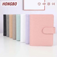 Hongbo meilleur vendeur couverture de cahier A7 Saffiano Epi cuir 6 or anneau lié Budget liant mouche feuille dossier sac motif classement