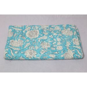 Auténtica Colcha y Edredón Kantha Indio Hecho a Mano, de Algodón Estampado, Lavable, Suave y Ecológico, Decoración para el Hogar a Excelente Precio - Product Image 6